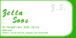 zella soos business card